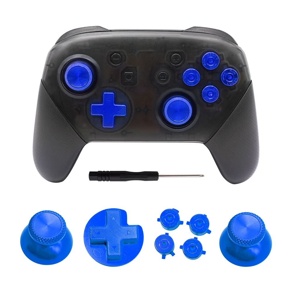 Varas de metal polegar para nintendo switch pro controlador de metal substituição abxy gatilho botões para interruptor pro
