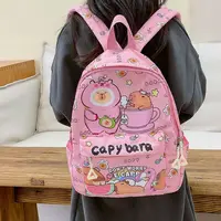 Cute Large Capacity Capybara Backpack Cartoon Breathable Student Schoolbag Nylon Ultra-light Book Bag Back to school Women Girl 2