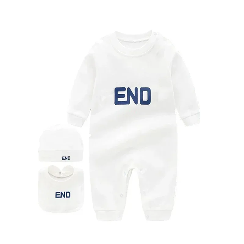 Nieuwe Mode Luxe Kids Matrassen Brief Stijl Pasgeboren Baby Kleding Katoenen Lange Mouwen Peuter Baby Boy Meisje Romper Kleding