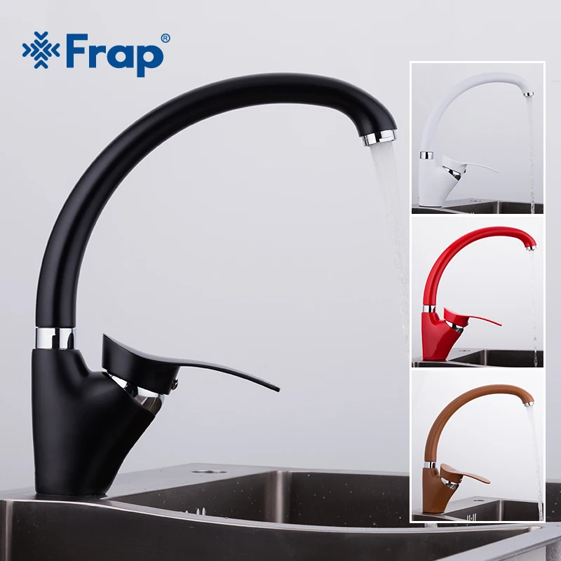 

Frap Kitchen Faucets Curved Gourmet Kitchen Faucet Single Handle Cold Hot Water Mixer Deck Mounted Tap Crane Torneira