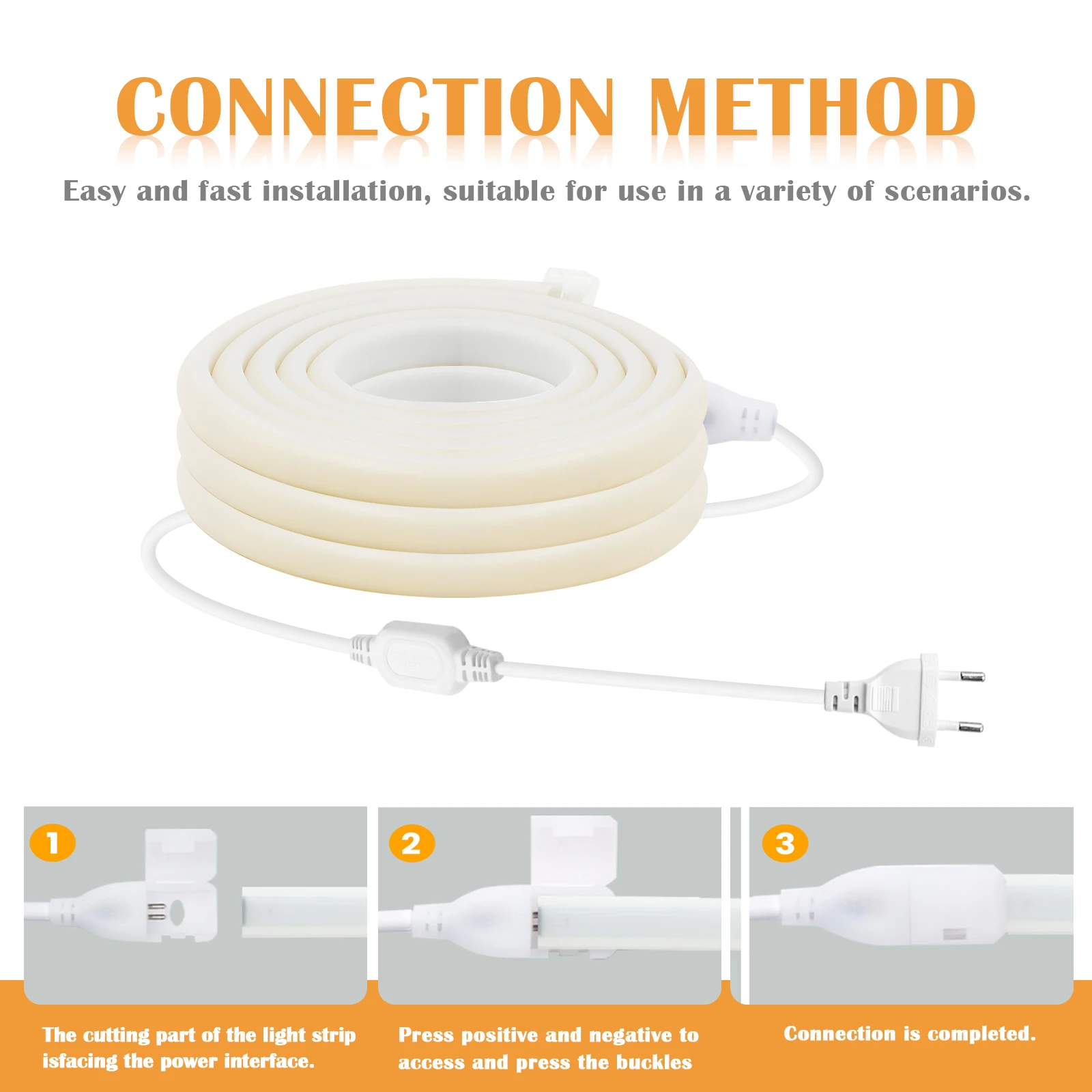 شريط إضاءة LED Cob 220 فولت مقاوم للماء مع مصدر طاقة الاتحاد الأوروبي 288 المصابيح/م دافئ/محايد/أبيض/أحمر/أزرق/أخضر/وردي/أصفر ديكور خارجي
