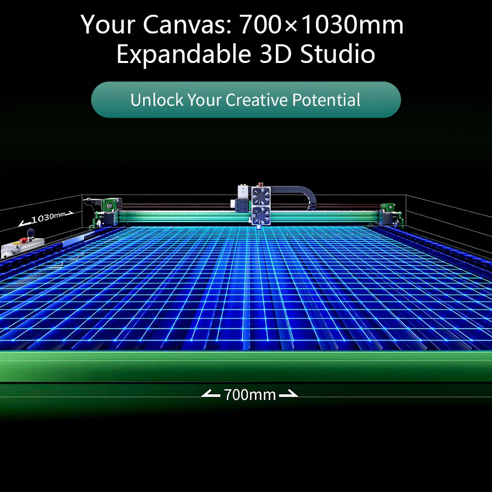 Лазерный гравер и резак NEJE Max 4 V2 E80 2025 г. |   1000 мм/с — 3D-рельеф с осью Z + лезвие и ручка для рисования — 700 × 460 мм 3D Workpace
