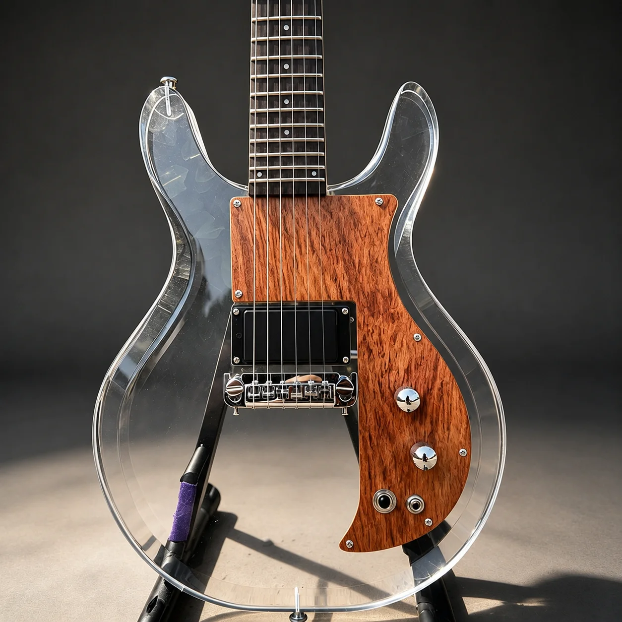 Vicers 24 Frets Electric Guitar,Transparent Acrylic Body,Dual Pickups,Maple Neck,Rosewood Fingerboard,for Rock Playing,Beginners & Professional Players