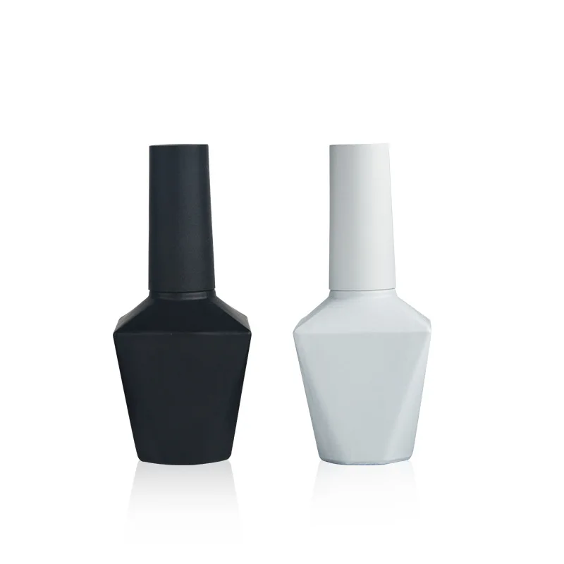 10/30/50 pçs 13ml garrafas vazias de esmalte de vidro garrafas de gel de unhas com tampa de escova cola de pintura garrafas pretas/brancas garrafas de óleo de unhas