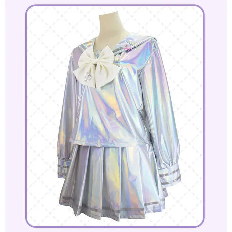 Traje de Cosplay de KAngel oversize para niñas, uniforme escolar, peluca colorida, Lolita, láser JK