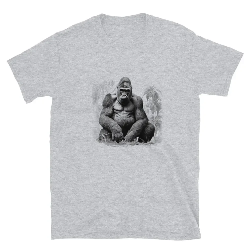 Gorilla Silverback T-shirt Jungle King Graphic Tee Silver Back