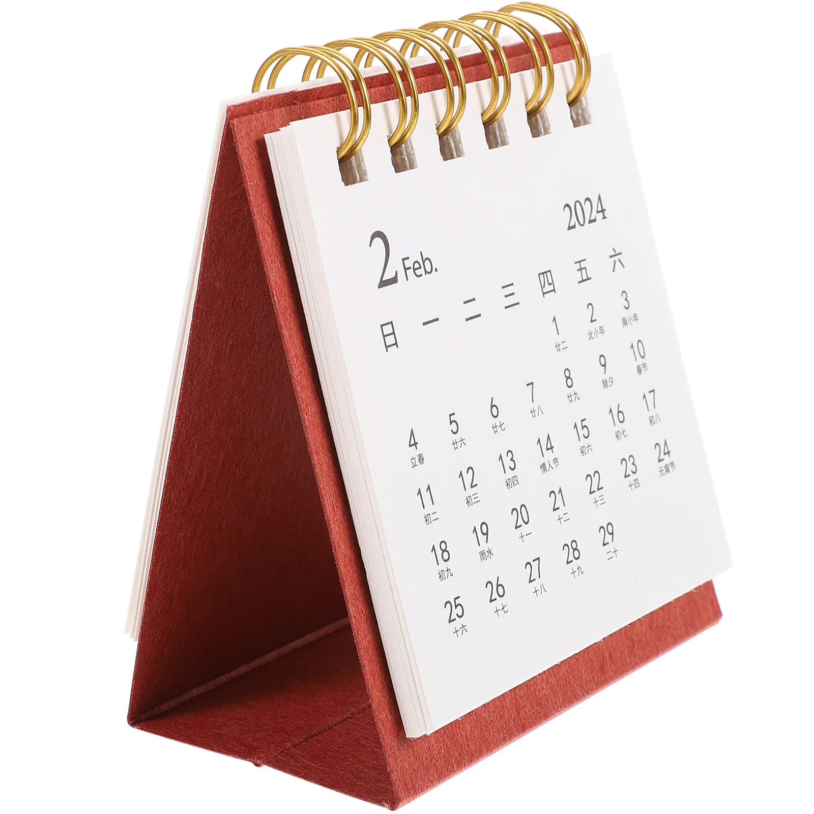 2024 Mini Desktop Papier Staande Kalender Maandelijkse Planner Agenda Kalender Spiraalvormige Bindende Kalender Kantooraccessoires