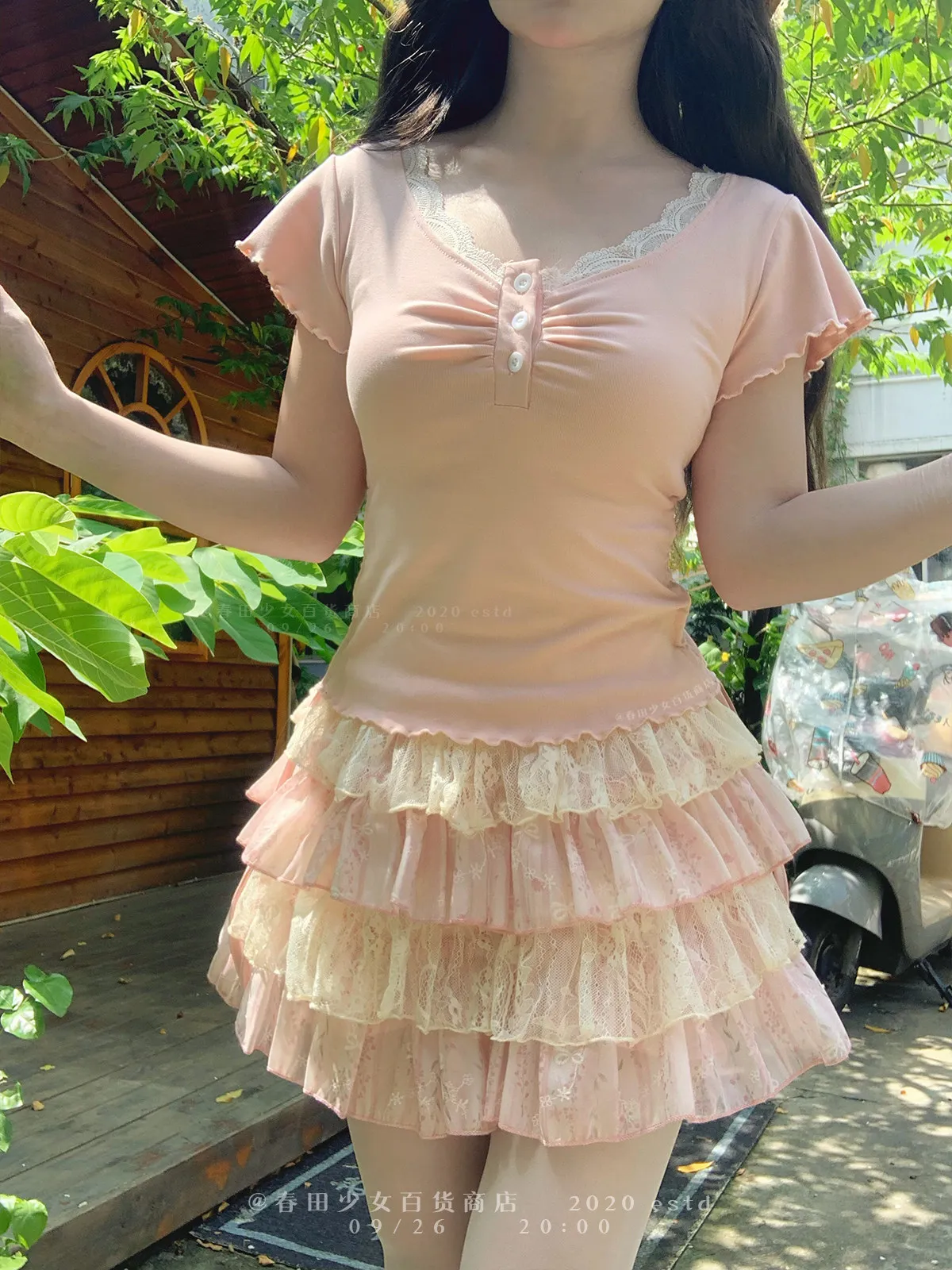 

Original Sweet and Cute Fluffy Cake Skirts Women Spring Princess Y2k Lace Mini Skirt with Lining