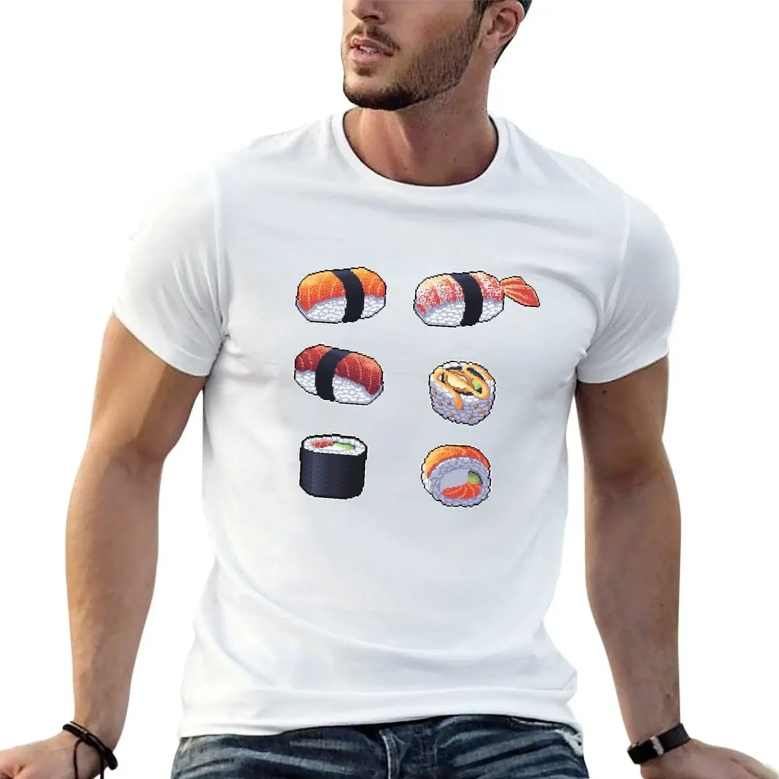 Sushi Pixel Art T-shirt for a boy animal prinfor boys customs men t shirts