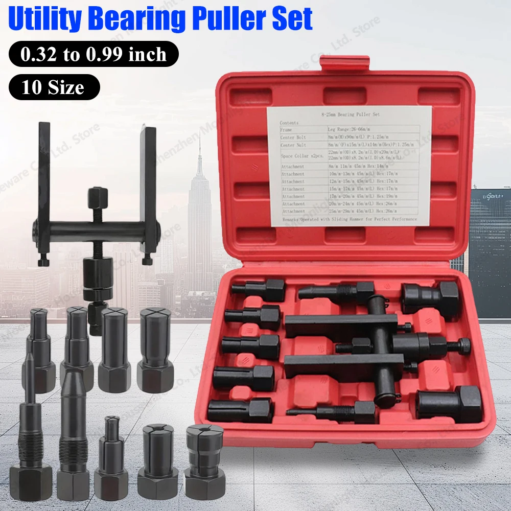 

10 шт., мотоциклетная жалюзи, внутренняя вставка, внутренняя вставка, экстрактор подшипника, набор инструментов для снятия внутреннего подшипника мотоцикла, набор инструментов