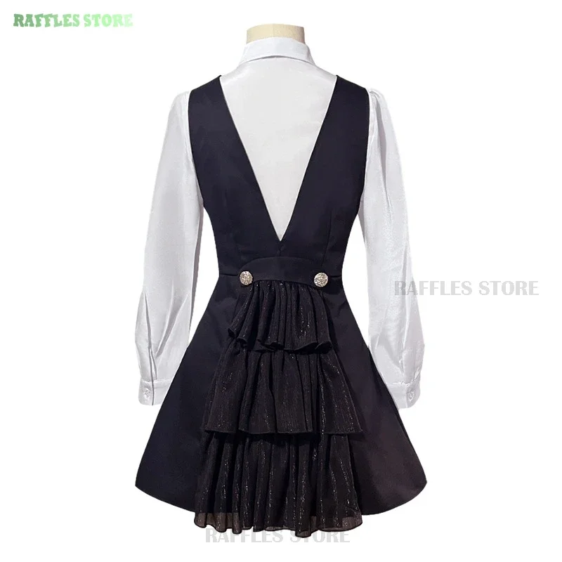 Shirakiin richiyo cosplay kostüm meb perücke schwarzes kleid inu x boku geheimdienst anime cosplay halloween uniform anzug für frauen