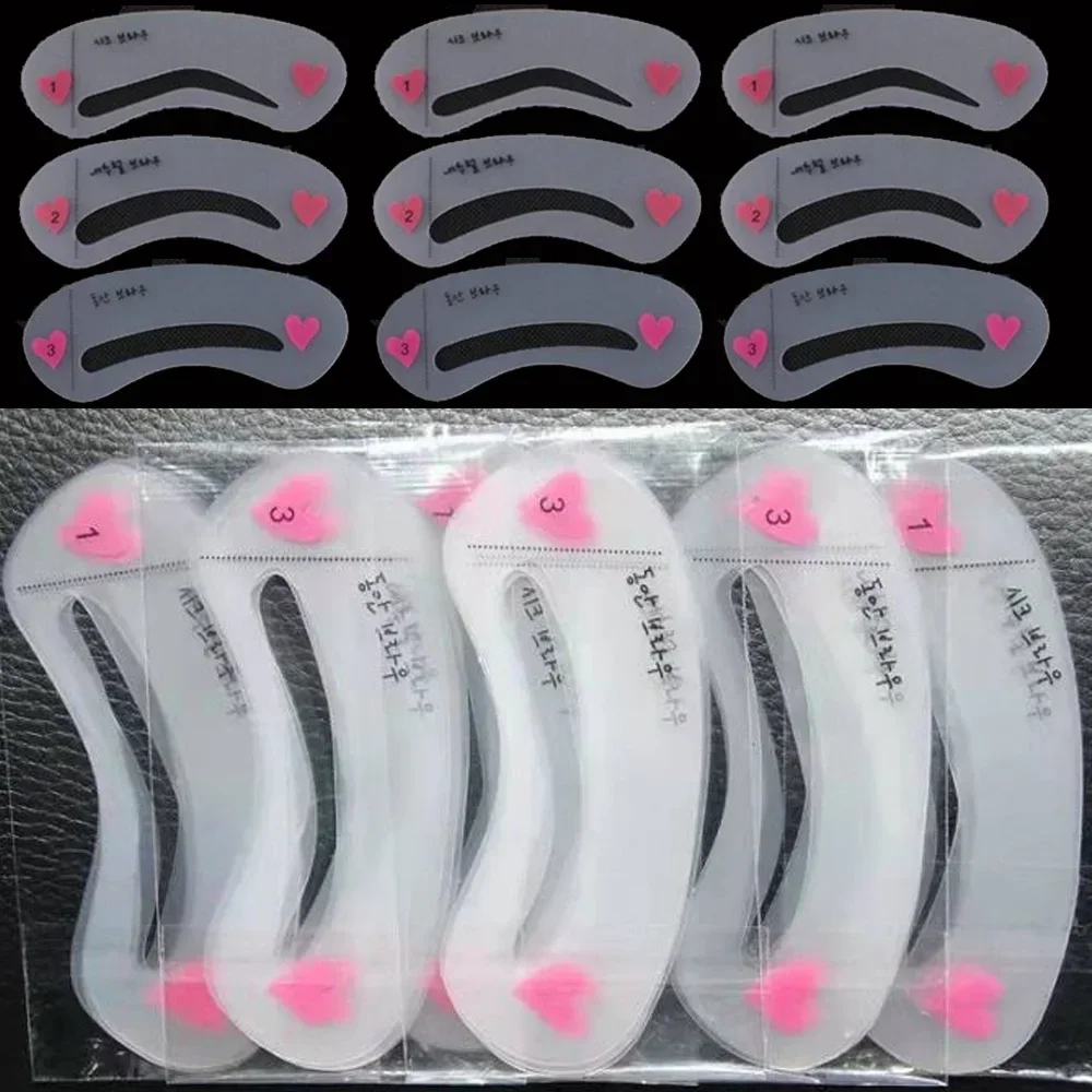 Nouveau ensemble de modèles de sourcils maquillage professionnel imperméable pour les femmes pochoir de sourcils parfait pochoirs de maquillage des yeux 3D réutilisables