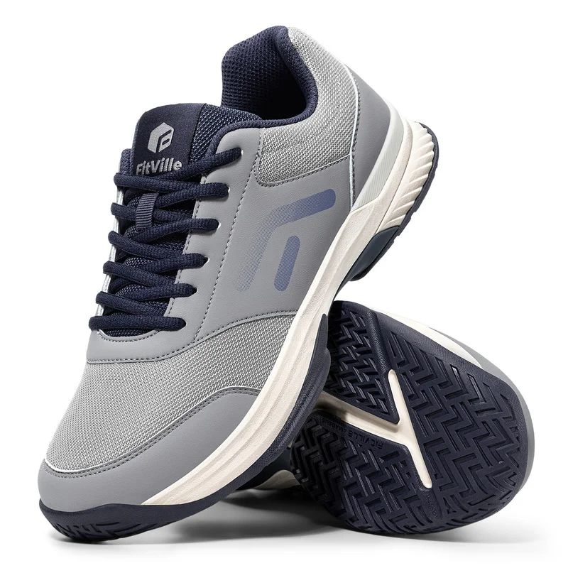FitVille Men'S Extra Wide Pickleball & Table Tennis Shoes, Comfort Cushioned Hard Court Casual Sneakers Suitable For Baseball
