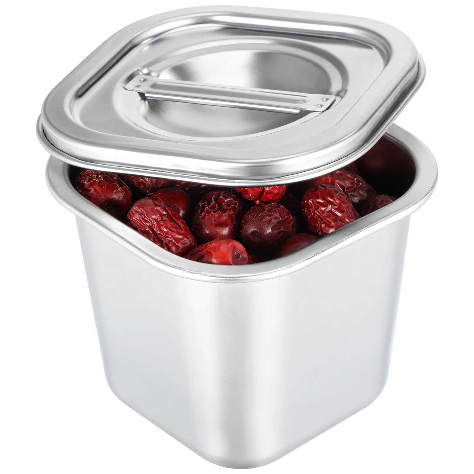 

Stainless Steel Seasoning Box 12cm Square Jar Lid Kitchen Condiment Container Spice Storage Large Capacity Easy Clean Hygienic