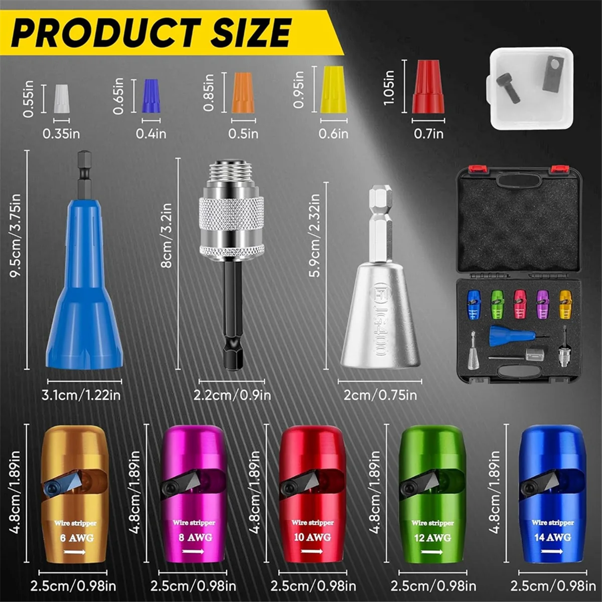 

AA98 Правила зачистки проводов для дрели, инструмент для зачистки проводов и набор разъемов для скручивания проводов, инструмент для скручивания проводов для дрели, 8 шт.