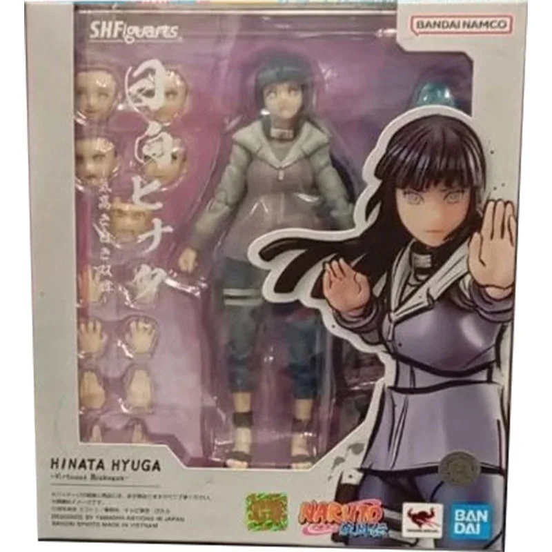 Original Bandai Naruto S.H.Figuarts SHF Hinata Hyuga Virtuous Byakugan Anime figura de acción modelo colección juguetes regalos