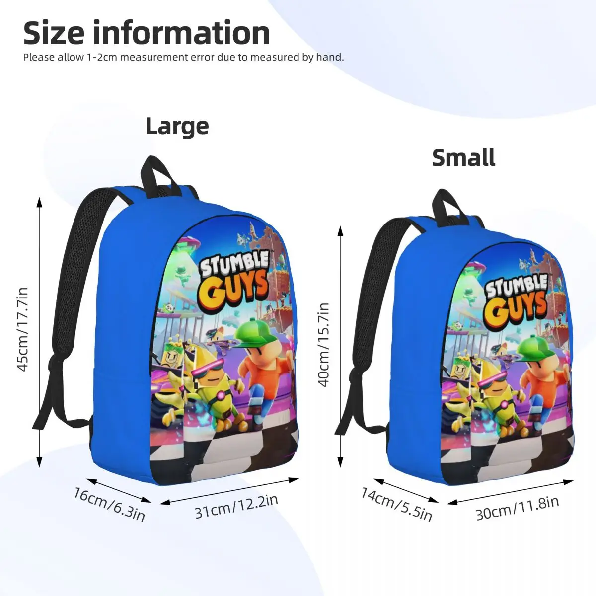 Stumble Guys Backpack for Boy Girl Teenage Student School Bookbag Cartoon Game Daypack Primary Bag Hiking