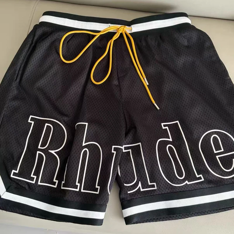 

Новые шорты RHUDE в американском стиле, летние свободные и дышащие пляжные брюки, мужские спортивные шорты RHUDE