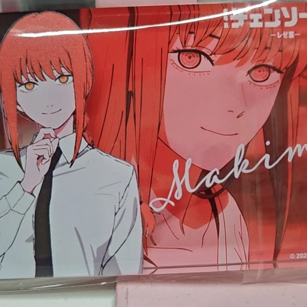 Anime motosserra homem makima reze cosplay placa de pé quadrado acrílico tijolo figura dos desenhos animados decoração desktop festa prop