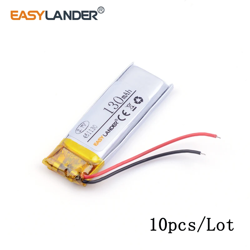 

10pcs /Lot 461130 130mAh 3.7v lithium Li ion polymer rechargeable battery For MP3 MP4 Bluetooth headset small toy sound DVR