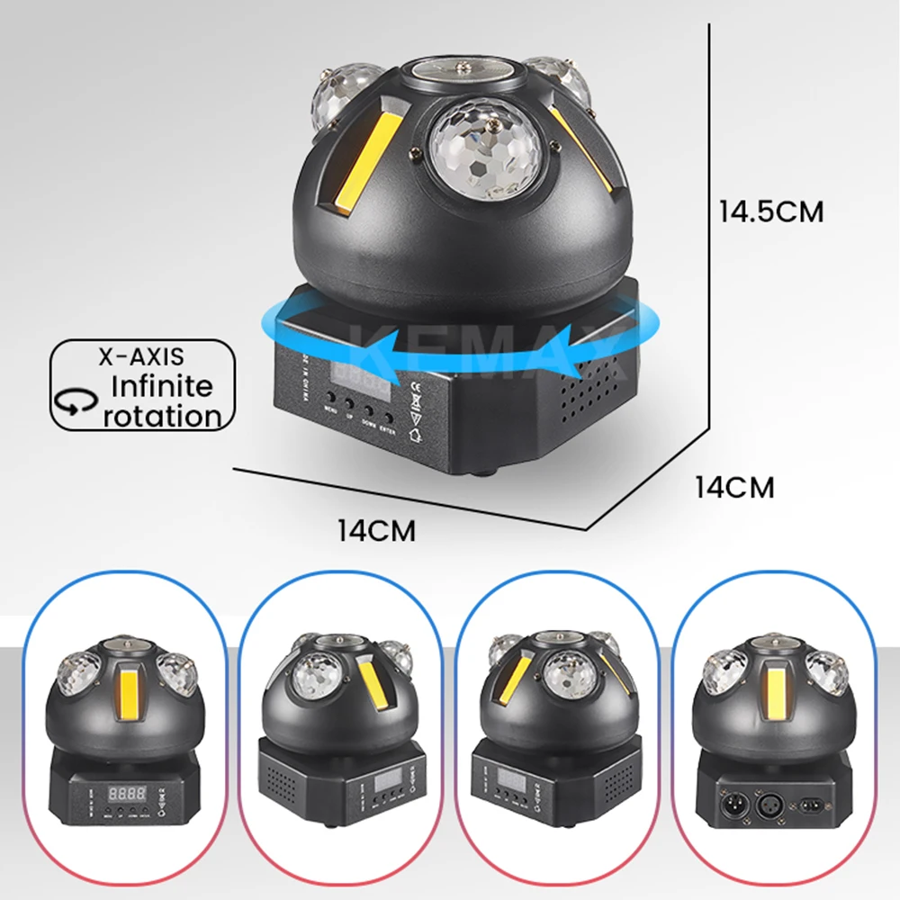 60W 3IN1 Lampu Pesta DJ Warna-warni Efek Bola Disko DMX512 Lampu Sorot Kecapi Lampu Panggung Kepala Bergerak Jarak Jauh untuk Bar Ulang Tahun Klub Malam