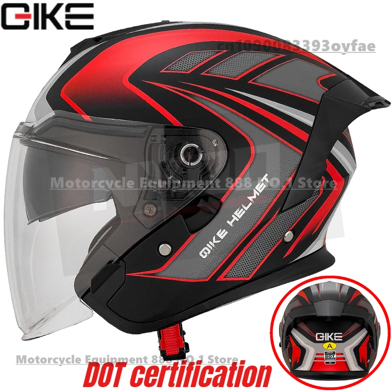 

QIKE 3/4 Helmet Safe Riding Motorcycle Half Helmet Men's and Women's Electric Vehicle Large Tail Helmet DOT Certification