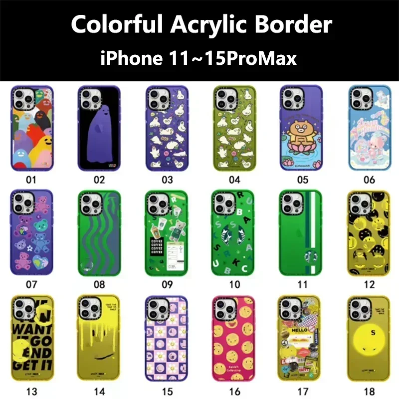 Colorful Acrylic Imprinted Letters Phone Case Cover for iPhone 11 12 13 14 15 Pro Max Case for iPhone 15 Pro Max