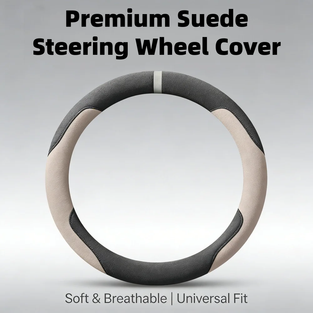 Car Steering Wheel Covers Suede Steering Wheel Wrap Cover Universal 37-38cm Breathable Steering Covers Car Accessories