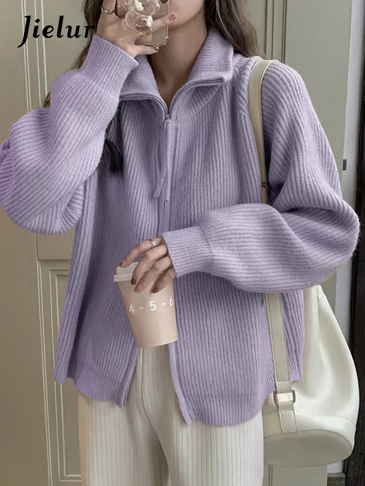 

Autumn New Solid Color Slim Chic Cardigan Woman Casual Loose Female Cardigan 6-Color Fashion Elegant Street Top Women