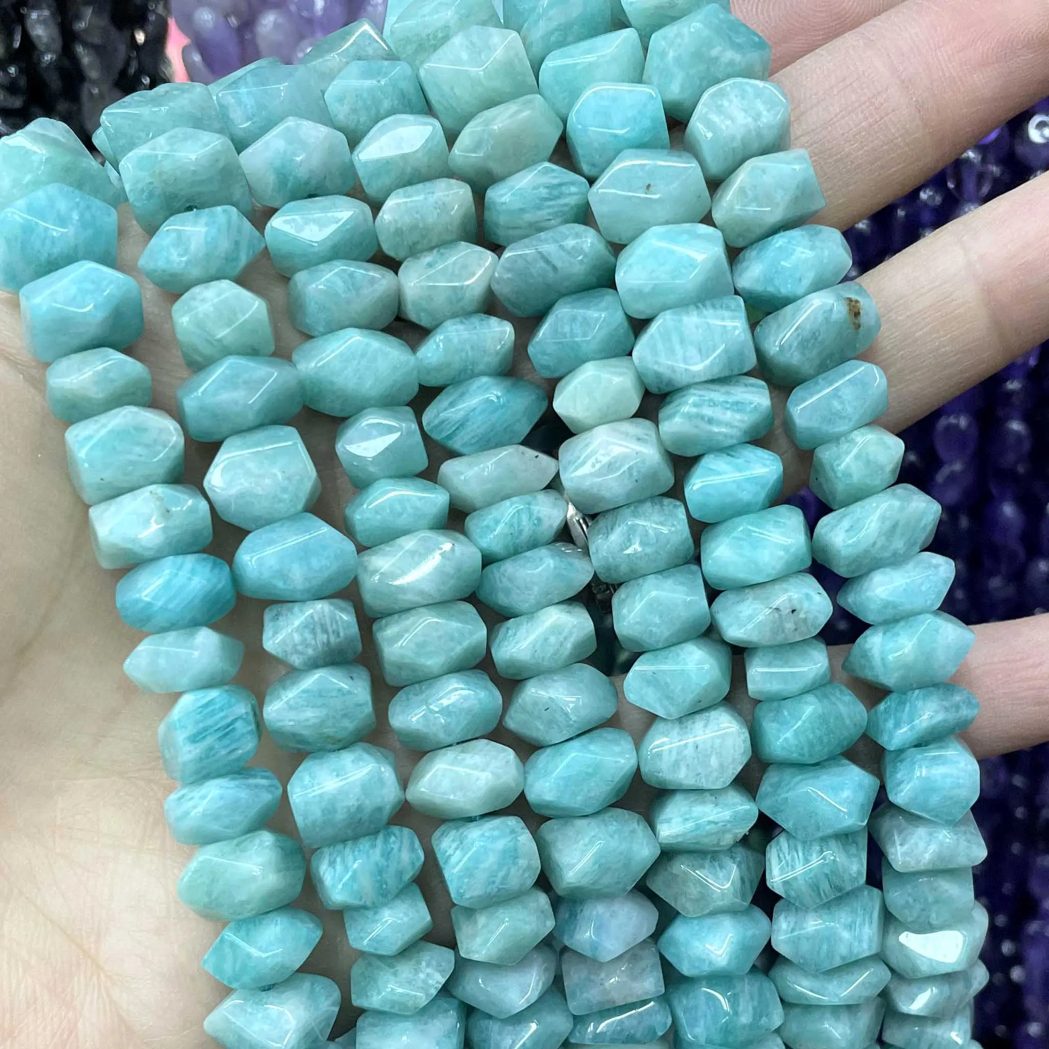 Natural Irregular Amazonite Amethyst Aquamarines Agates Rhodonite Spacer Beads Stone for Jewelry Making Diy Bracelet Accessories