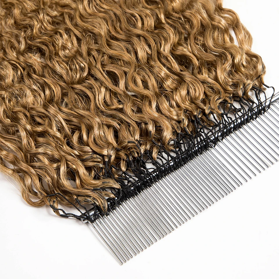 #27 Honey Blonde Feather Crochet Human Hair Burmese Curly Hair Bundles Extensions Pre-Separated Miracle Knots Burmese Curly Crochet Hair Bundles Lightweight Reusable Invisible Knots Crochet Remy Human Hair Extensions For Women Daily Use Kpop Hairstyles