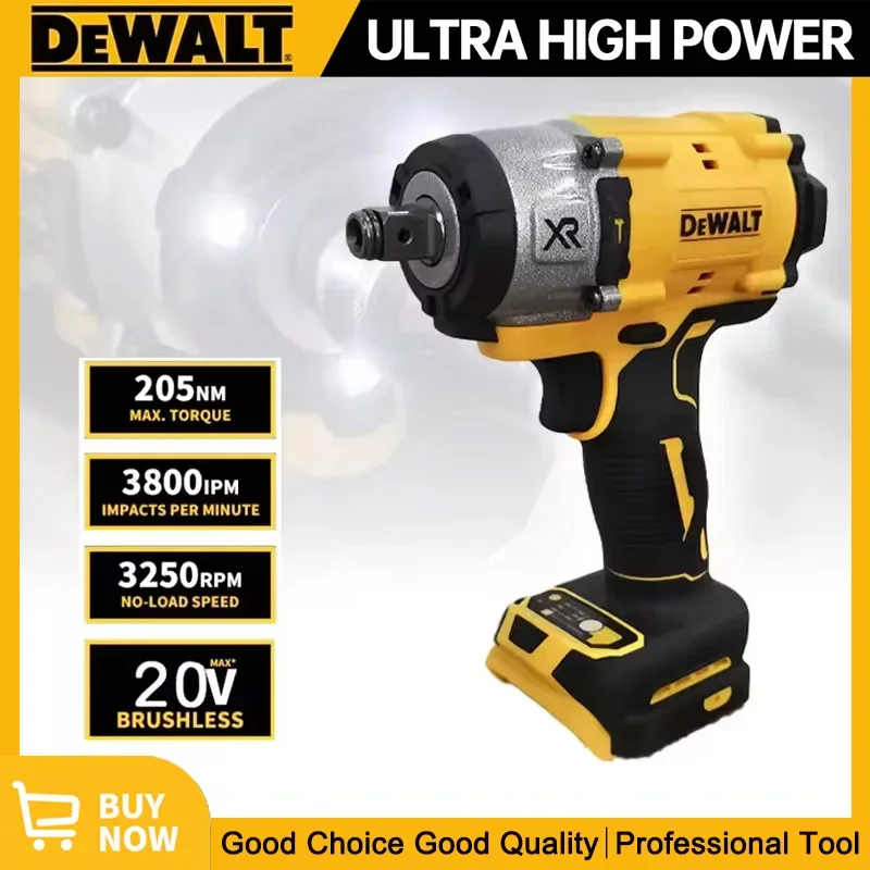 Dewalt 3250RPM Cordless Electric Wrench 205N.m Brushless Impact Wrench High Torque Power Repair Tool For Dewalt 20V Battery