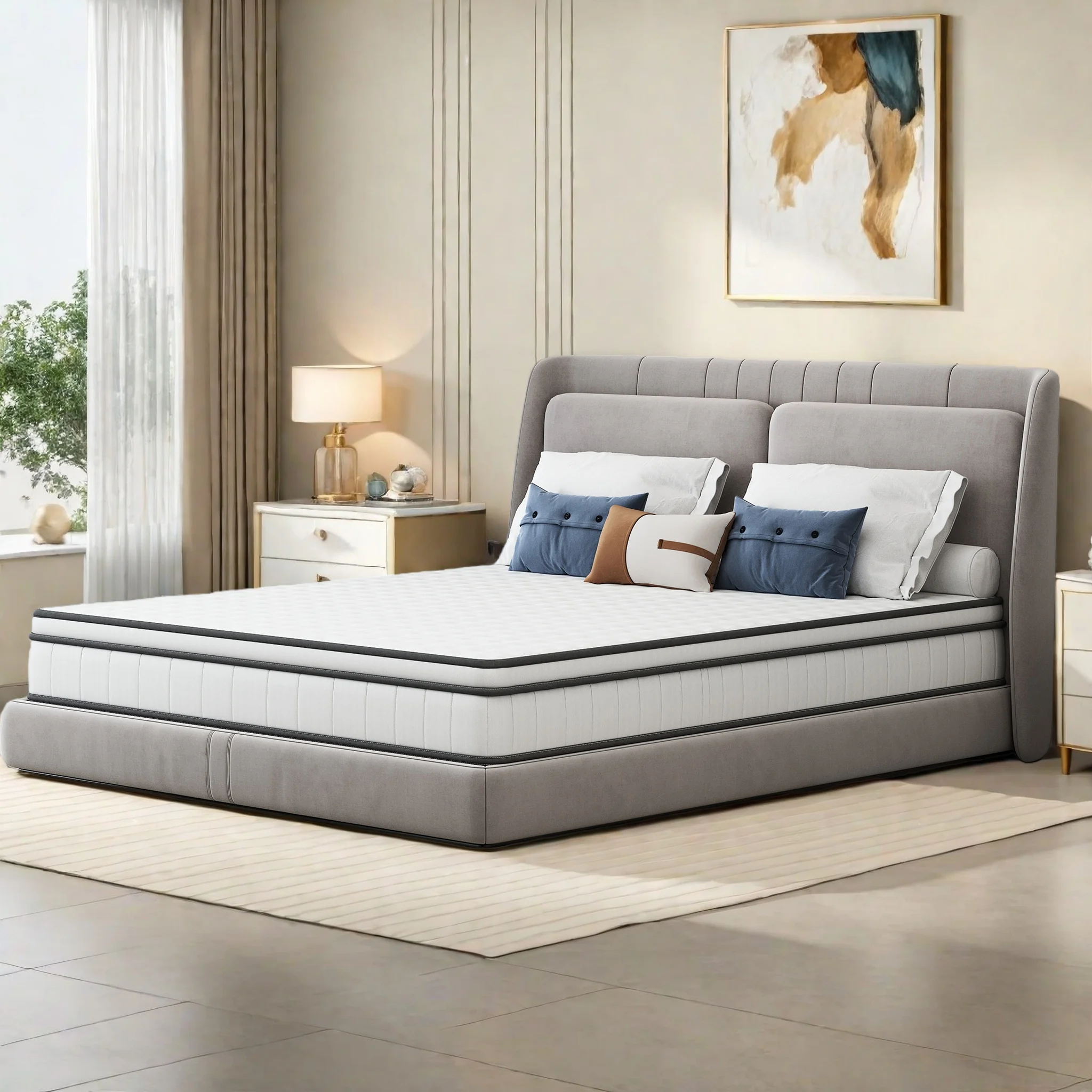 Matras 140x190cm Hoogte 25cm Pocketveringmatras met Comfort Foam, Matras voor Volwassenen Medium Hardheid