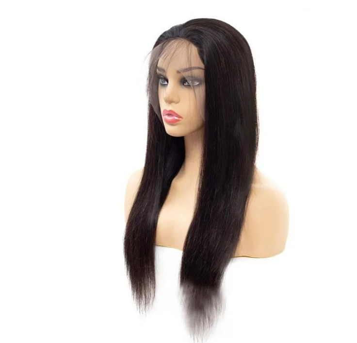 Wholesale human real hair wigs black customize lace headband natural color long straight hair women's hair cover