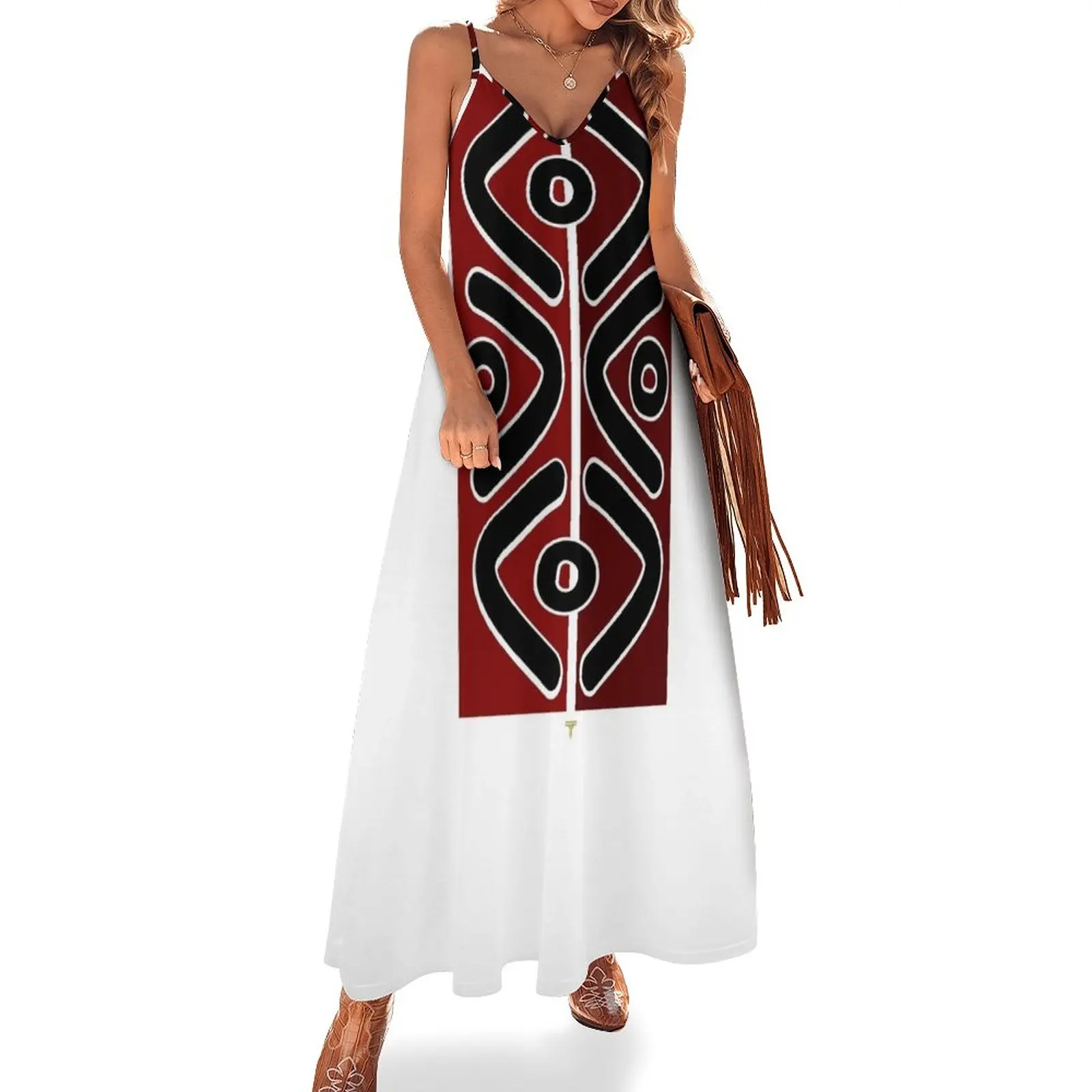 

Bogolan pattern Sleeveless Dress Woman's evening dress women dresses