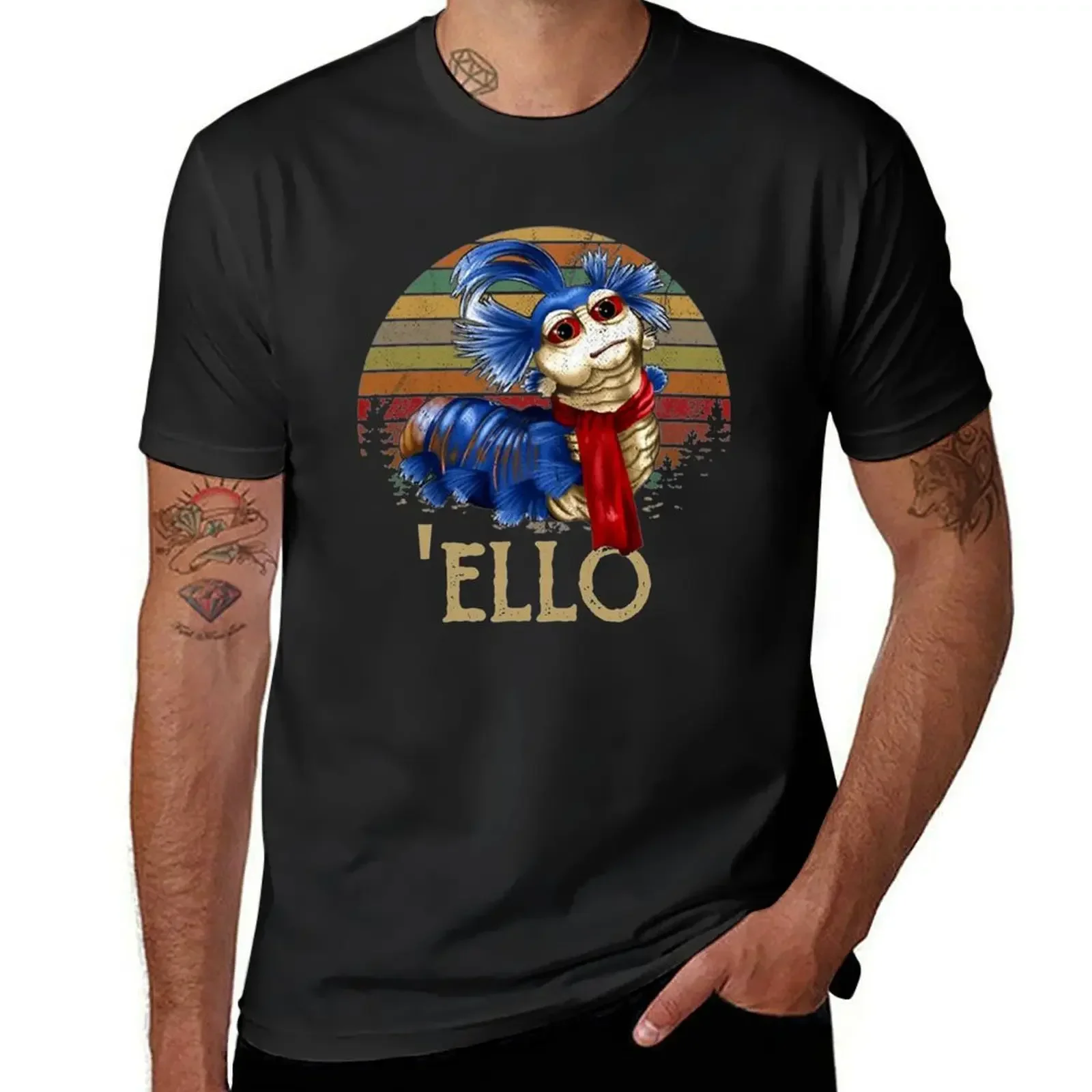 Vintage Retro tshirt Labyrinth The Worm E.L.L.O Cult Film T-Shirt Aesthetic clothing cute tops funny t shirts for men