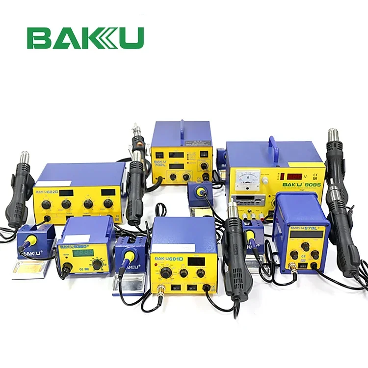 BAKU Desoldering Station Indicator Light Infrared Rework Station Soldering Iron Hot Air Gun Antistatic Soldering Station 2 in 1