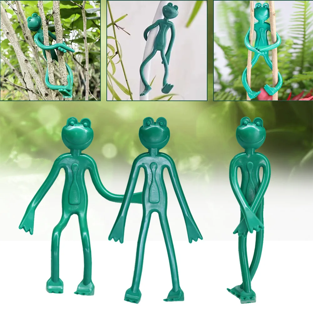 

1PC Frog Shaped Cable Ties Reusable Bendable Garden Plant Supports Adjustable Cip Stems Garden Plants Potted Gardening Supplies