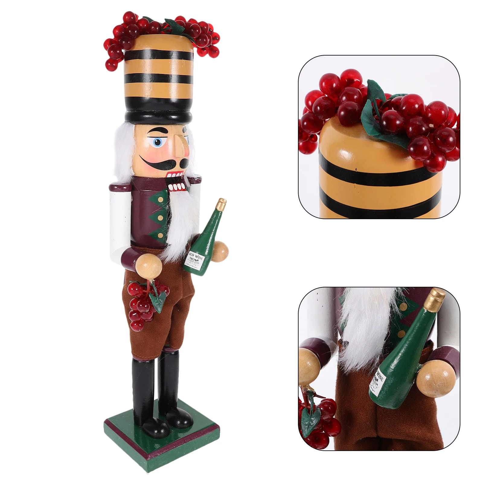 

Cute Wooden Nutcracker Christmas Decoration Desktop Xmas Gift Wood Craft Traditional Figure Small Nutcrackers Statues Party