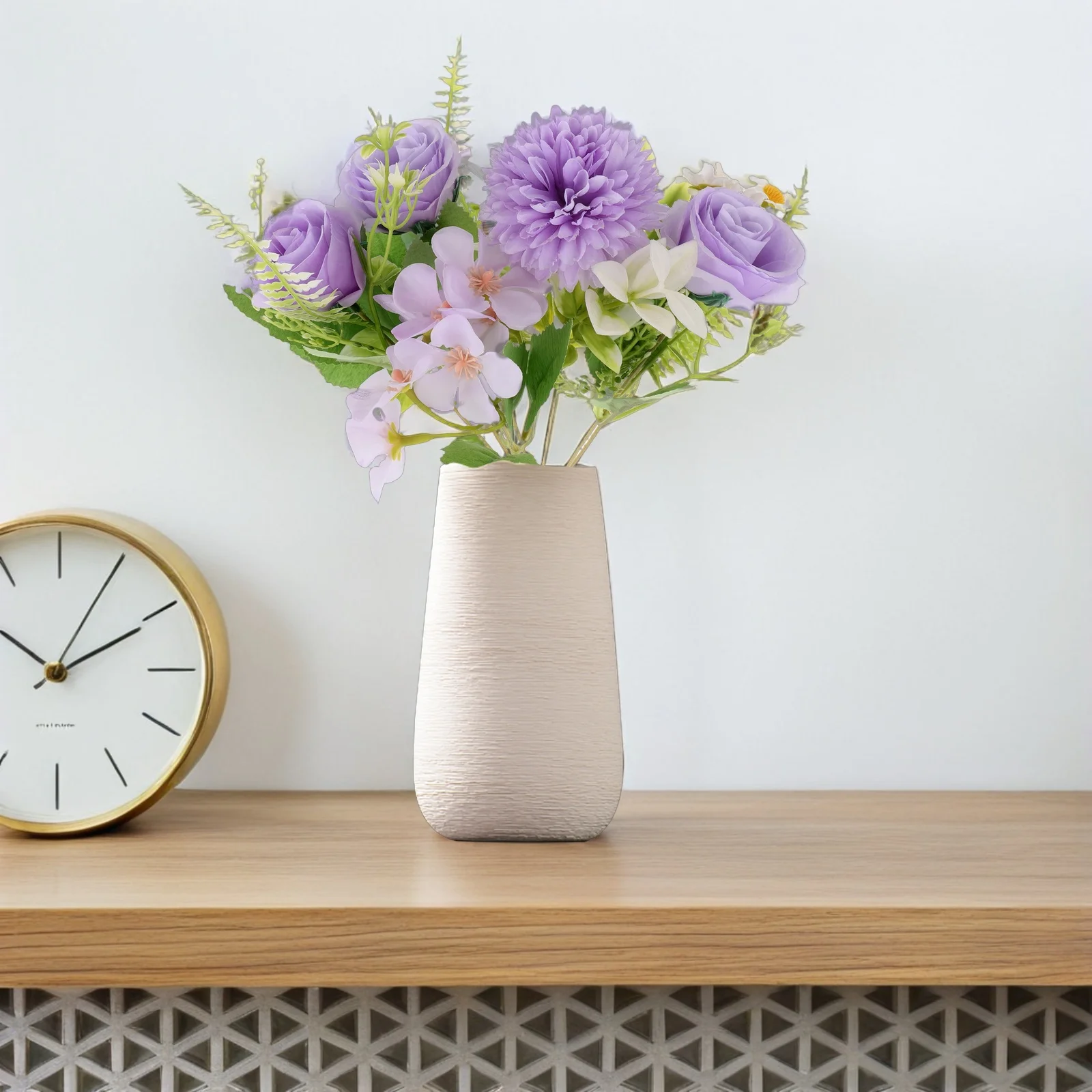 2Pcs Artificial Flowers Roses Lifelike Simulation Bouquet for Party Wedding Decoration Low-Maintenance Decorative Flower