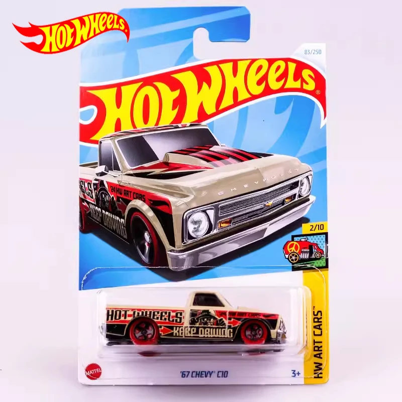 2024D oryginalny samochód Hot Wheels 67 Chevy C10 zabawki dla chłopców 1/64 kolekcja Model pojazdu odlewu stopu na prezent urodzinowy