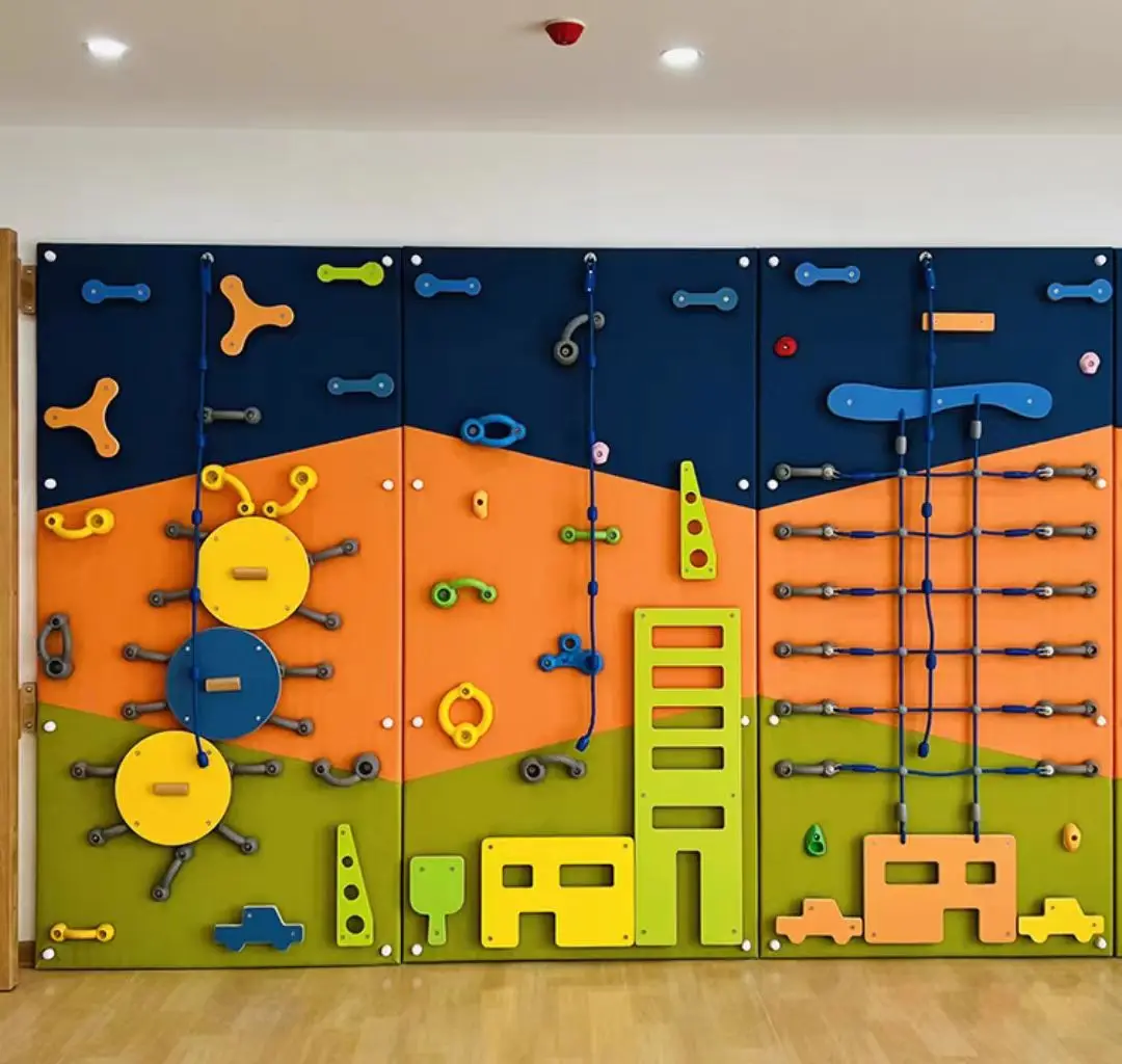 Popular Sports Facilities Adventure Set Children Play Soft Rock Climbing Wall Equipment Indoor Amusing Playground For Sale