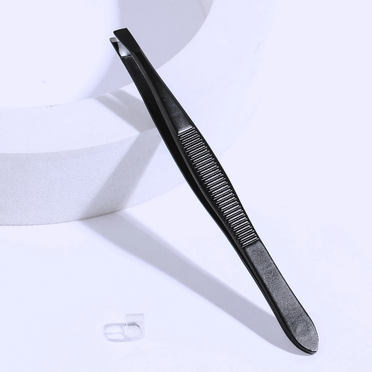 1/2pcs black stainless steel tweezers, with two styles of flat mouth and oblique mouth, eyebrow plucking and other tools.