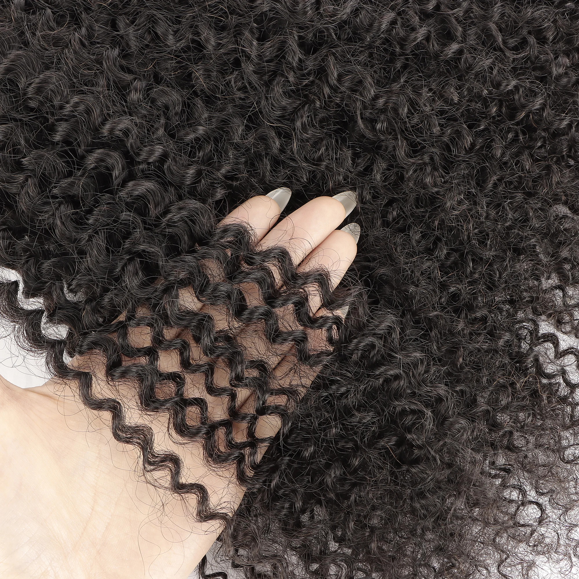 Orientfashion 4C Weft Virgin Remy Human Hair Bundles 4C Smallest Tight Curly Weave Weft Mongolian Curly Hair Weaving for woman