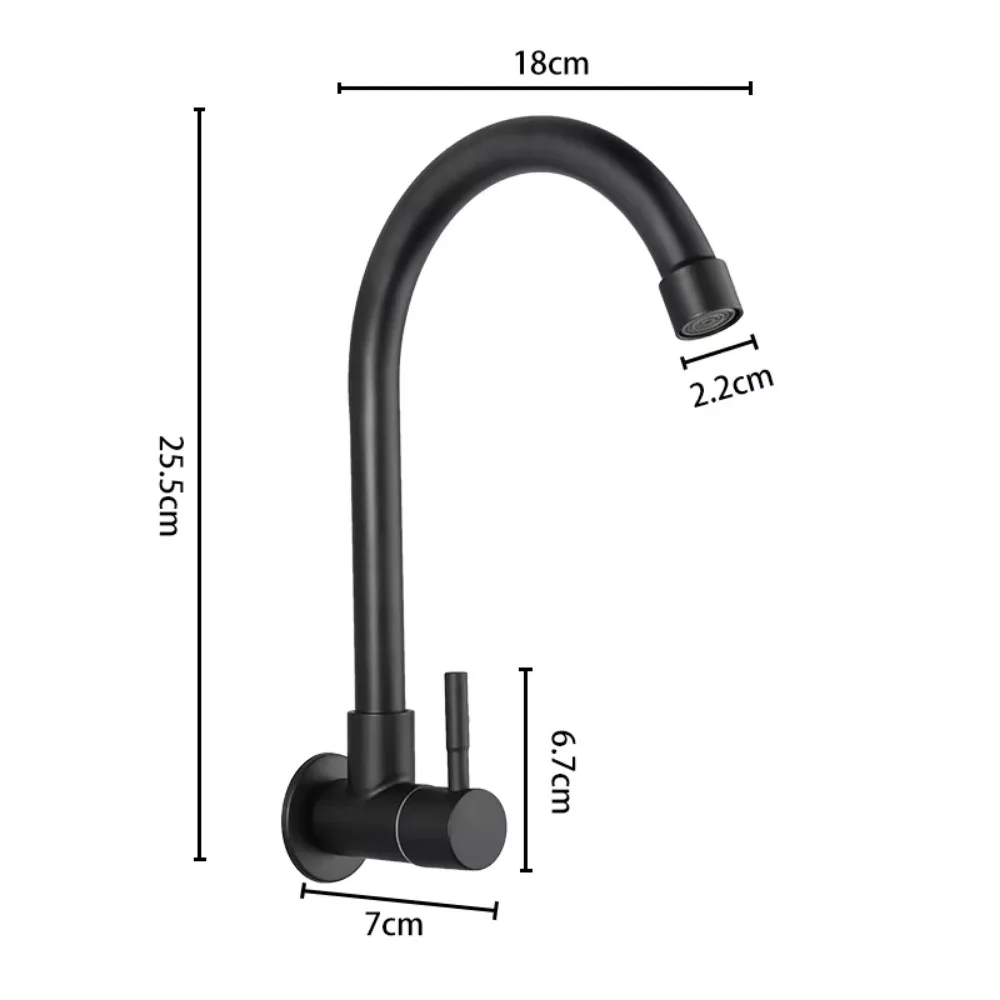 Universal Plastic Kitchen Faucet Rotating Black Single Cold Water Taps Single Handle Flexible Water Tap Nozzle Tap Sink