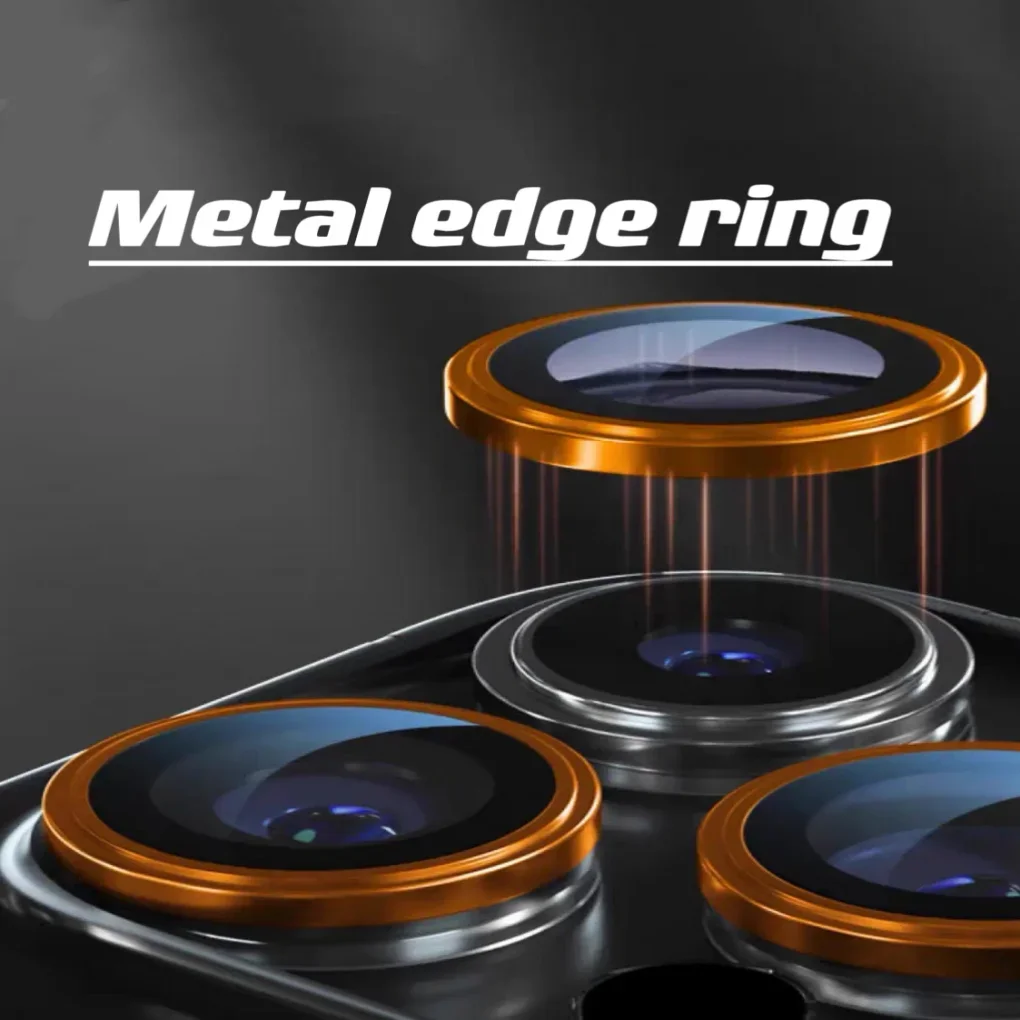 2-3 قطعة حلقة العدسة البرتقالية حامي غطاء للعدسات الزجاجية آيفون 15 برو 15 16 برو ماكس 14 14Plus 15 15Plus حماية عدسة الكاميرا #1