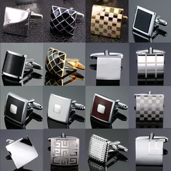 Abotoaduras de alta Qualidade de Luxo Cuff Links Mens Botão Quadrado Francês Camisas Acessórios Jóias Negócios