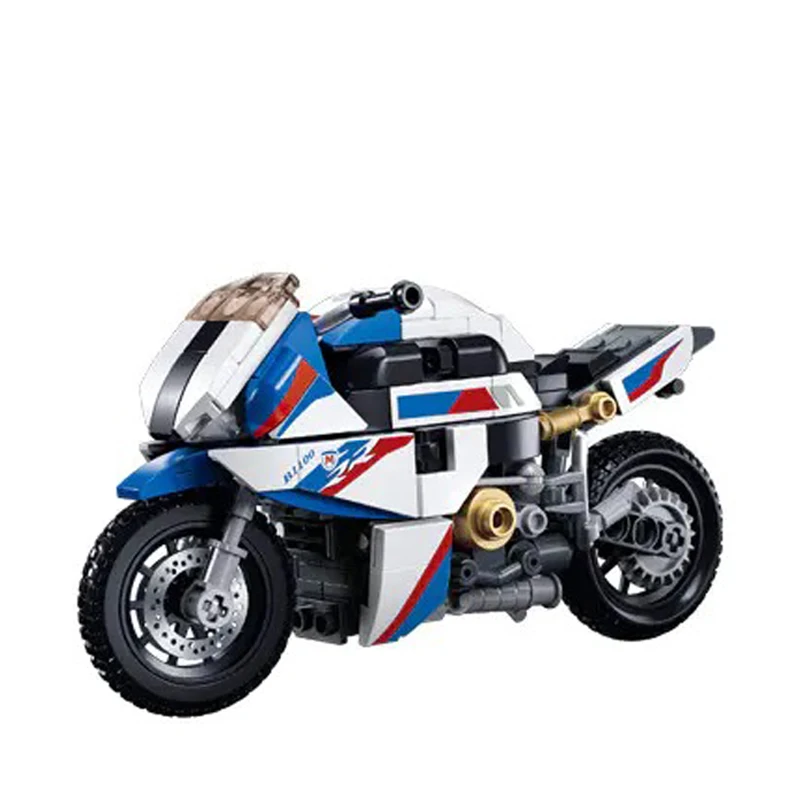 SLUBAN City Series Speed Champion BMW Technical Motorcycle Racing Car Model Moto Building Blocks Bricks MOC Kids Toys Gifts