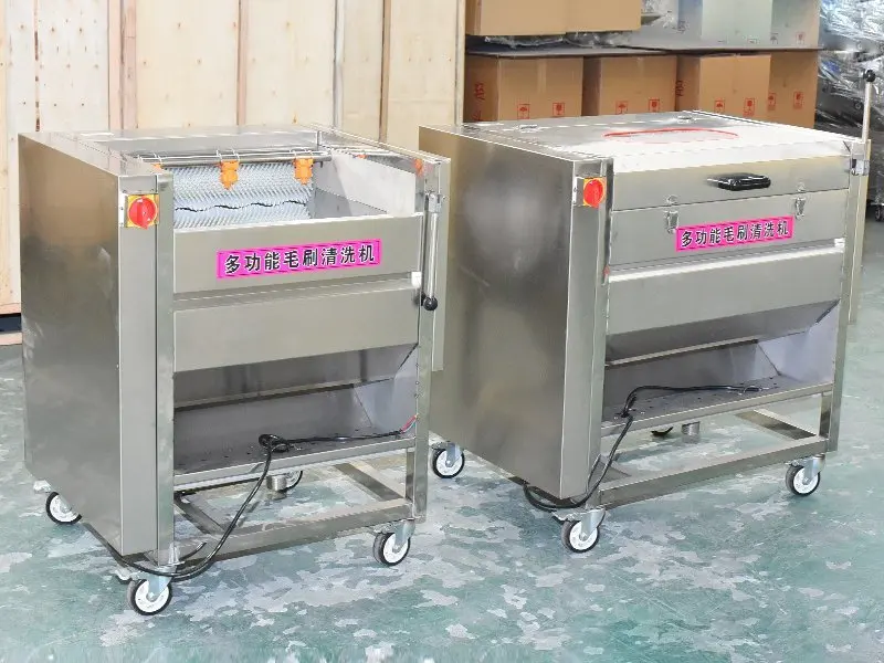 Commercial Brush-type Vegetable Cleaning and Peeling Machine for Potatoes Taro Sweet Potatoes Carrots Peeling
