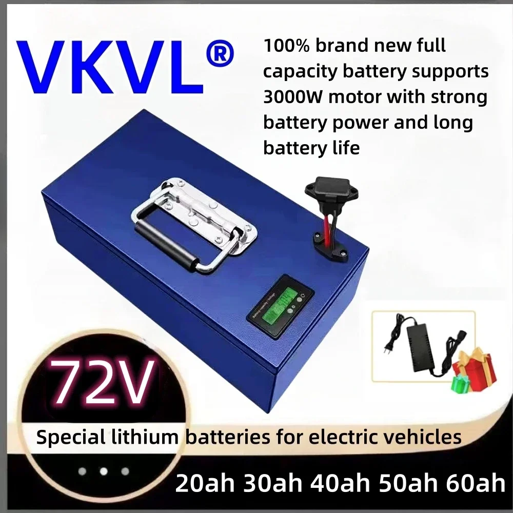 Trasporto veloce aereo nuova batteria al litio a piena capacità 18650 batteria al litio 72V 20AH-100AH adatta per 250-2000W